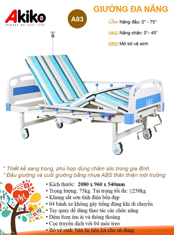 Giường đa năng 4 tay quay  Akiko A85-04