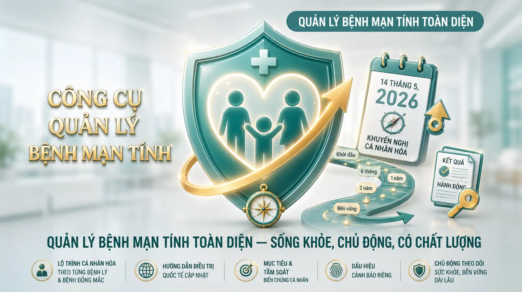 Lộ trình cá nhân hóa theo từng bệnh lý, mức độ kiểm soát và bệnh đồng mắc, dựa trên các hướng dẫn điều trị quốc tế cập nhật. Bệnh nhân sẽ biết rõ mục tiêu điều trị, lịch tầm soát biến chứng, kế hoạch lối sống và dấu hiệu cảnh báo riêng của mình.